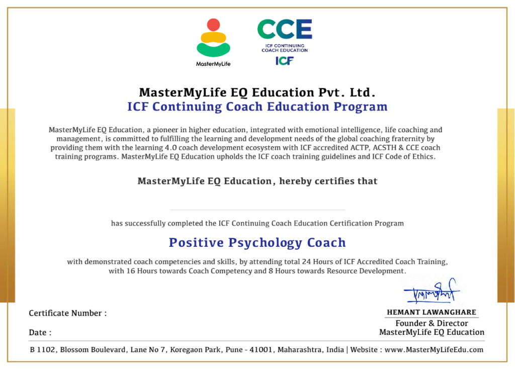 Positive Psychology Coach Certification Accredited By ICF